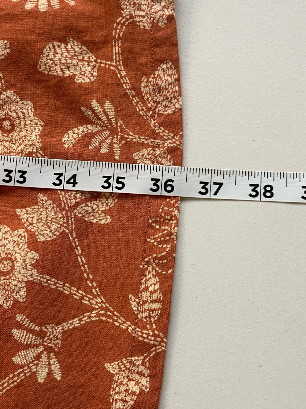 April Cornell Midi Skirt Peacock Floral Peasant Cotton 2XL Terracotta Tiered - Picture 9 of 9